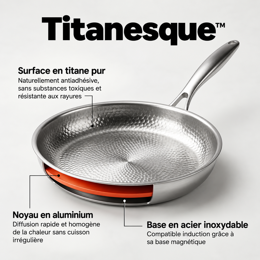 Titanesque™ - La poêle en titane sans revêtement toxique